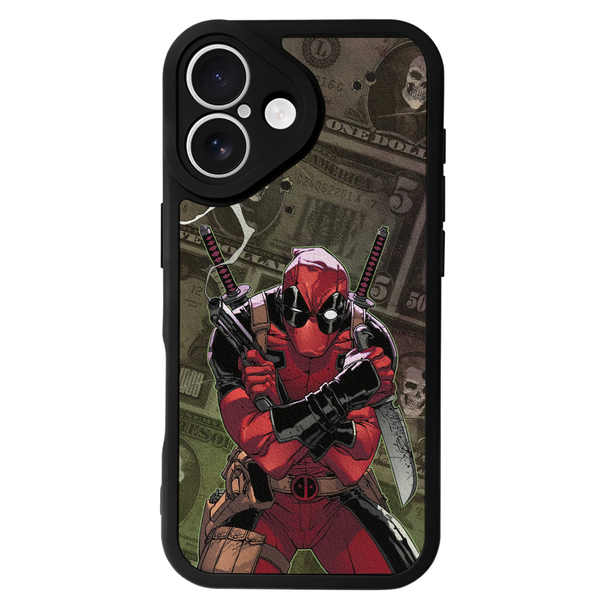 （画像用） Deadpool デッドプール 【iPhone 16シリーズ対応】シリコンスマホケース（レザー調） 材質：シリコン